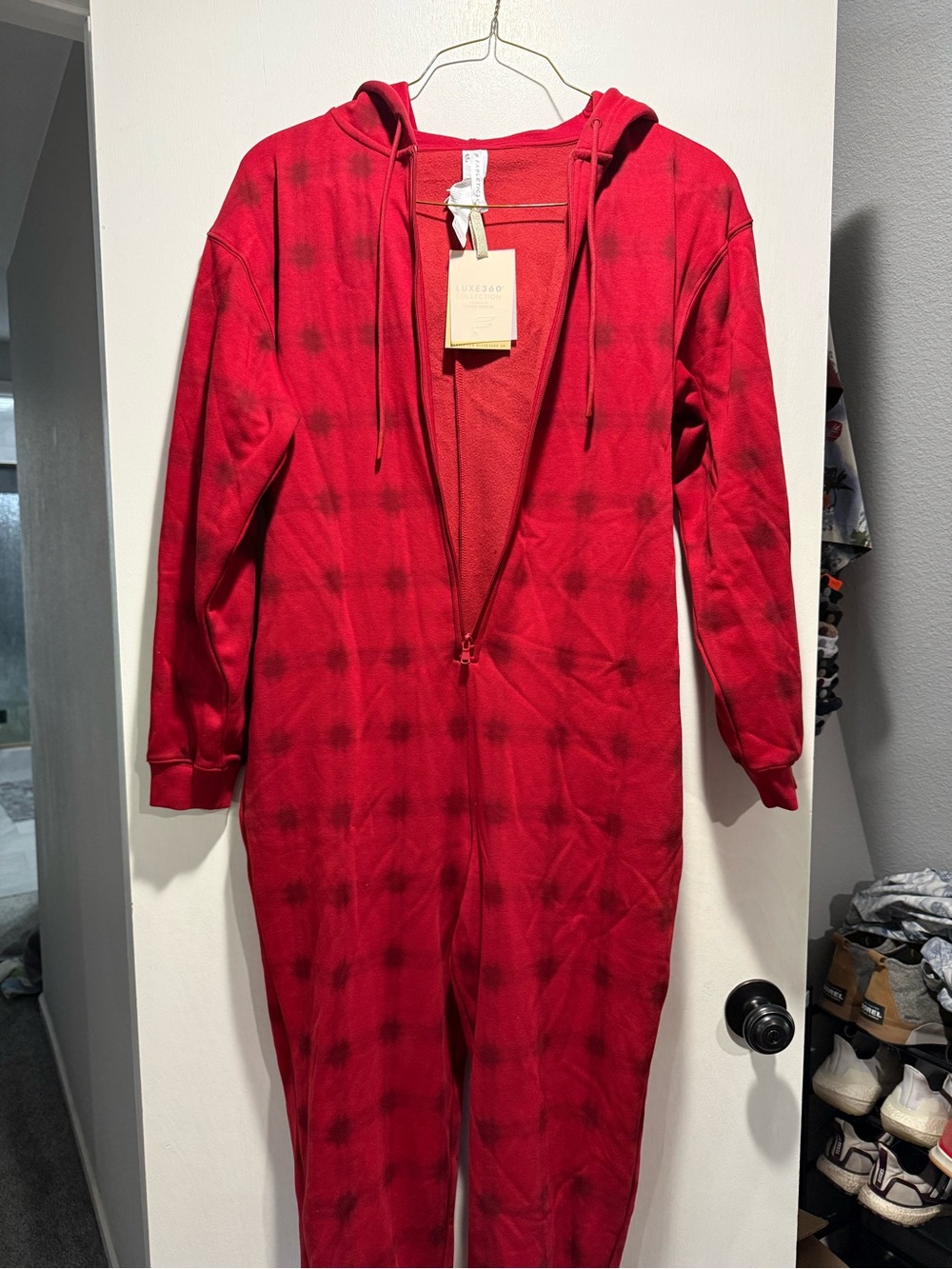 Red Cozy Hooded Onesie